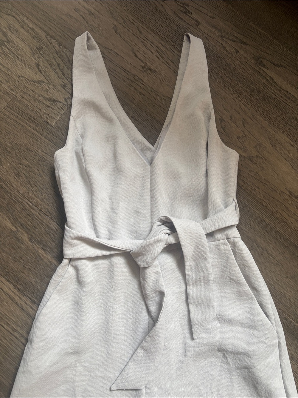 Aritzia | Wilfred Ecoulement Jumpsuit V Neck Tie Air Light Blue/Grey Size 2 - Picture 5 of 15